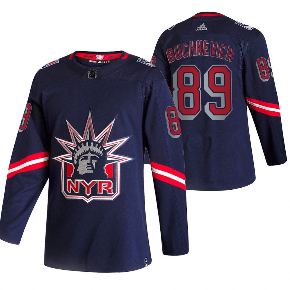 2021 Adidias New York Rangers #89 Pavel Buchnevich Navy Men Reverse Retro Alternate NHL Jersey